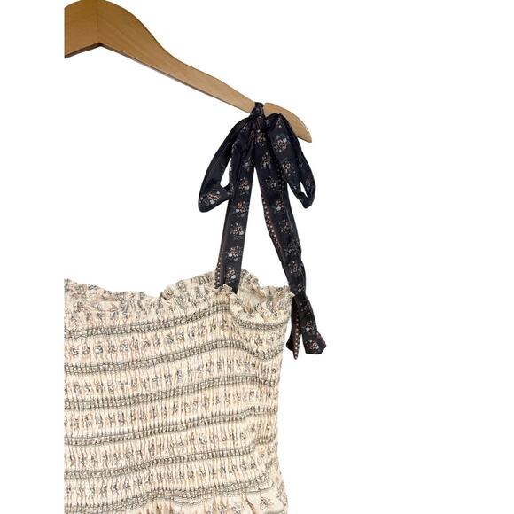 Neuflora Summer In France Midi Dress Tie Strap Floral Smocked Womens Large - Picture 2 of 9